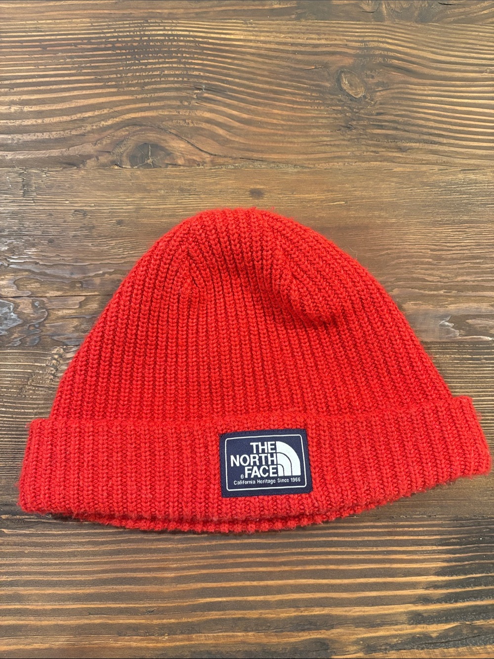The North Face Red Folded Cuff Beanie
